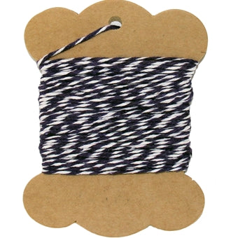 Cotton Baker's Twine - 10 Yards - ColorTwist - Black & White - Threadart.com