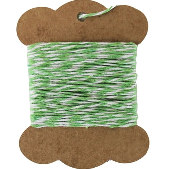 Cotton Baker's Twine - 10 Yards - ColorTwist - Green & White - Threadart.com