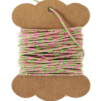Cotton Baker's Twine - 10 Yards - ColorTwist - Pink & Green - Threadart.com