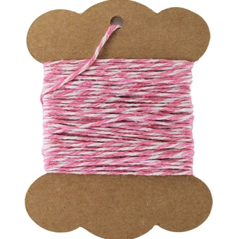 Cotton Baker's Twine - 10 Yards - ColorTwist - Pink & White - Threadart.com