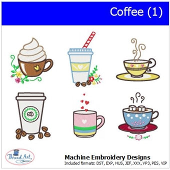 Machine Embroidery Designs -Coffee(1) - Threadart.com