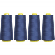 Four Cone Set of Polyester Serger Thread - Blue 250 - 2750 Yards Each - Threadart.com