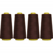 Four Cone Set of Polyester Serger Thread - Chocolate 405 - 2750 Yards Each - Threadart.com
