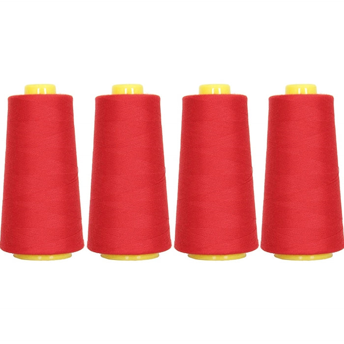 Thread Red Cone Red Serger Thread - 4 Cone Set - Polyester Sewing - 2750 Yards -Red ...