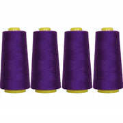 Four Cone Set of Polyester Serger Thread - Deep Purple 272 - 2750 Yards Each - Threadart.com