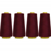 Four Cone Set of Polyester Serger Thread - Dk Maroon 394 - 2750 Yards Each - Threadart.com