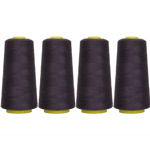 4 Pcs. 6000 Each Yards Sewing Machine Polyester Thread Cones 2 Black 2  white