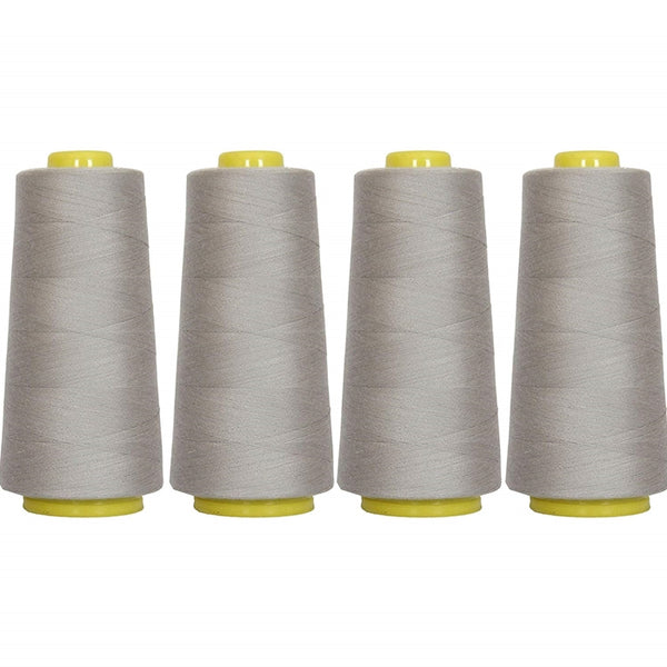Four Cone Set of Polyester Serger Thread - Grey 427 - 2750 Yards Each - Threadart.com