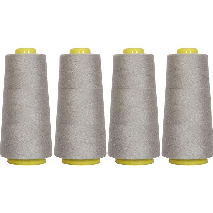 Four Cone Set of Polyester Serger Thread - Grey 427 - 2750 Yards Each - Threadart.com