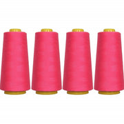 Four Cone Set of Polyester Serger Thread - Hot Pink 674 - 2750 Yards Each - Threadart.com