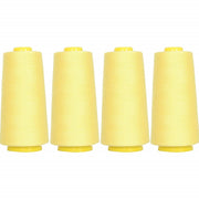 Four Cone Set of Polyester Serger Thread - Lemon 152 - 2750 Yards Each - Threadart.com