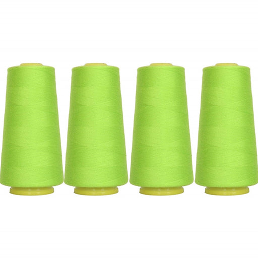 Four Cone Set of Polyester Serger Thread - Lime Green 675 - 2750 Yards Each - Threadart.com