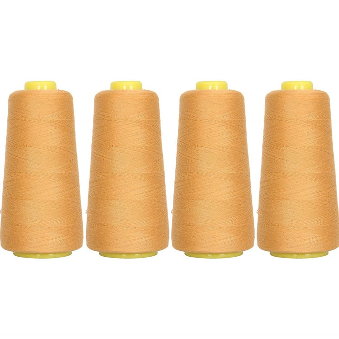 Four Cone Set of Polyester Serger Thread - Lt Gold 121 - 2750 Yards Each