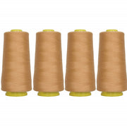 Four Cone Set of Polyester Serger Thread - Lt Tan 306 - 2750 Yards Each - Threadart.com
