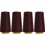 Four Cone Set of Polyester Serger Thread - Mahogany 300 - 2750 Yards Each - Threadart.com