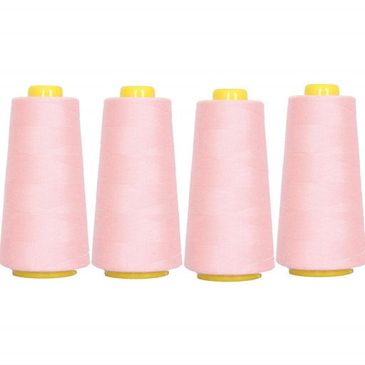 4 x 3000 Yards Serger Thread Spools White Polyester Sewing Thread Overlock  Cone