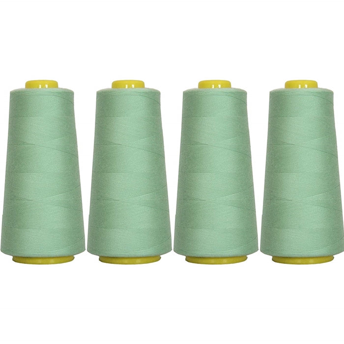 Four Cone Set of Polyester Serger Thread - Mint Green 370 - 2750 Yards Each - Threadart.com
