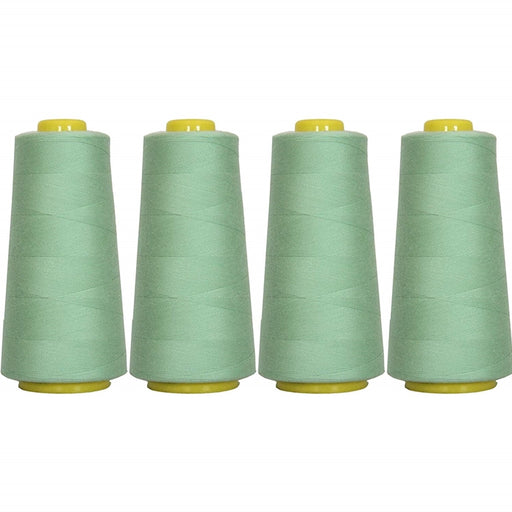 Four Cone Set of Polyester Serger Thread - Mint Green 370 - 2750 Yards Each - Threadart.com