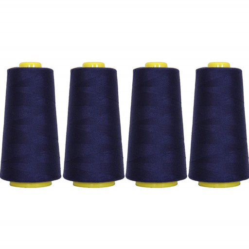 Four Cone Set of Polyester Serger Thread - Navy 234 - 2750 Yards Each - Threadart.com