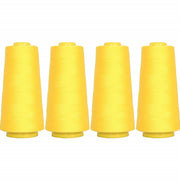 Four Cone Set of Polyester Serger Thread - Yellow 154 - 2750 Yards Each - Threadart.com