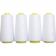 Four Cone Set of Polyester Serger Thread - White 101 - 2750 Yards Each - Threadart.com