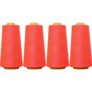 Four Cone Set of Polyester Serger Thread - Neon Coral 954 - 2750 Yards Each - Threadart.com