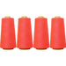 Four Cone Set of Polyester Serger Thread - Neon Coral 954 - 2750 Yards Each - Threadart.com