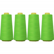 Four Cone Set of Polyester Serger Thread - Neon Green 950 - 2750 Yards Each - Threadart.com