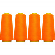 Four Cone Set of Polyester Serger Thread - Neon Orange 946 - 2750 Yards Each - Threadart.com