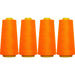 Four Cone Set of Polyester Serger Thread - Neon Orange 946 - 2750 Yards Each - Threadart.com