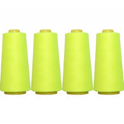 Four Cone Set of Polyester Serger Thread - Neon Yellow 823 - 2750 Yards Each - Threadart.com