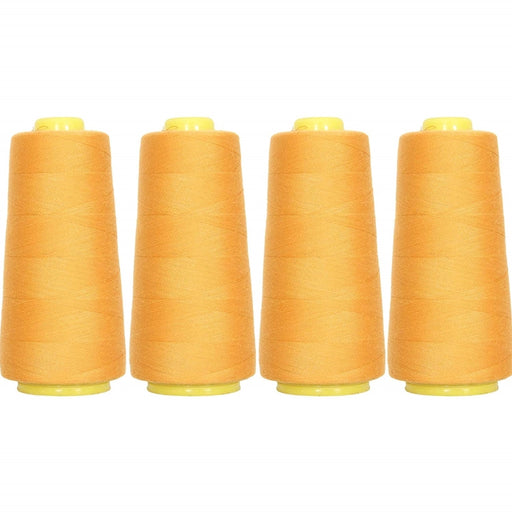 Four Cone Set of Polyester Serger Thread - Old Gold 124 - 2750 Yards Each - Threadart.com