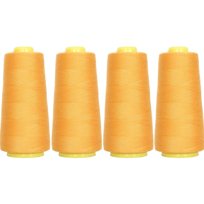 Four Cone Set of Polyester Serger Thread - Old Gold 124 - 2750 Yards Each - Threadart.com