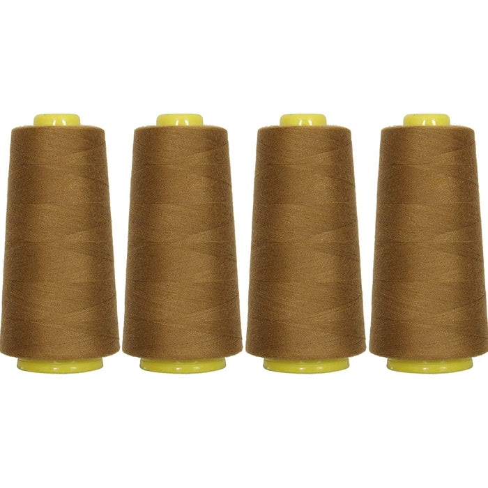 Four Cone Set of Polyester Serger Thread - Olive 340 - 2750 Yards Each - Threadart.com