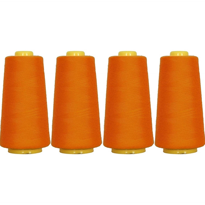 Four Cone Set of Polyester Serger Thread - Orange Yellow 478 - 2750 Yards Each - Threadart.com