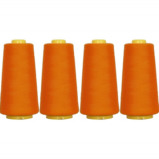 Four Cone Set of Polyester Serger Thread - Orange Yellow 478 - 2750 Yards Each - Threadart.com