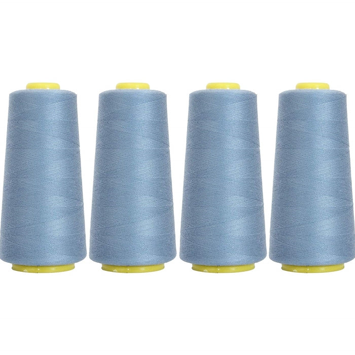 Four Cone Set of Polyester Serger Thread - Oriental Blue 241 - 2750 Yards Each - Threadart.com