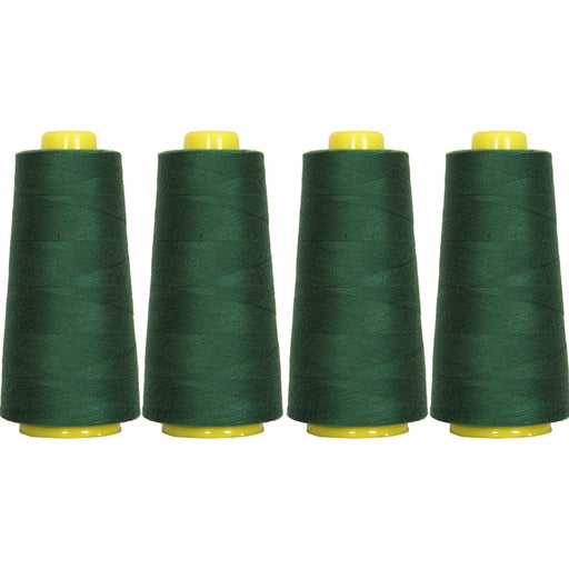 Four Cone Set of Polyester Serger Thread - Pine Green 225 - 2750 Yards Each - Threadart.com