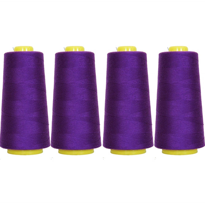 Four Cone Set of Polyester Serger Thread - Purple 271 - 2750 Yards Each - Threadart.com