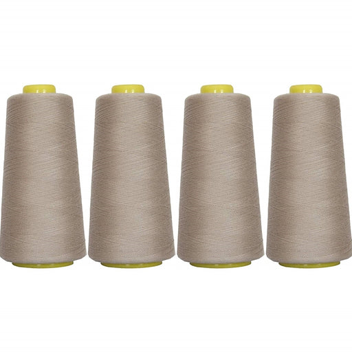 Four Cone Set of Polyester Serger Thread - Silver Grey 414 - 2750 Yards Each - Threadart.com