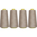 Four Cone Set of Polyester Serger Thread - Silver Grey 414 - 2750 Yards Each - Threadart.com