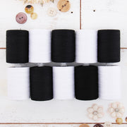 Cotton Quilting Thread Set - Black & White Spools - 1000 Meters - Threadart.com