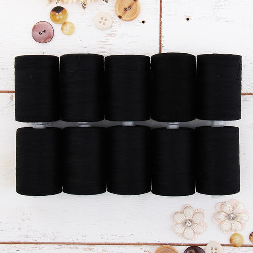 Cotton Quilting Thread Set - 10 Black Spools - 1000 Meters - Threadart.com