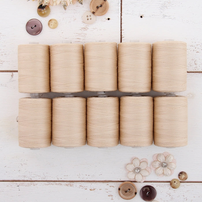 Cotton Quilting Thread Set - 10 Natural Tones - 1000 Meters - Threadart.com