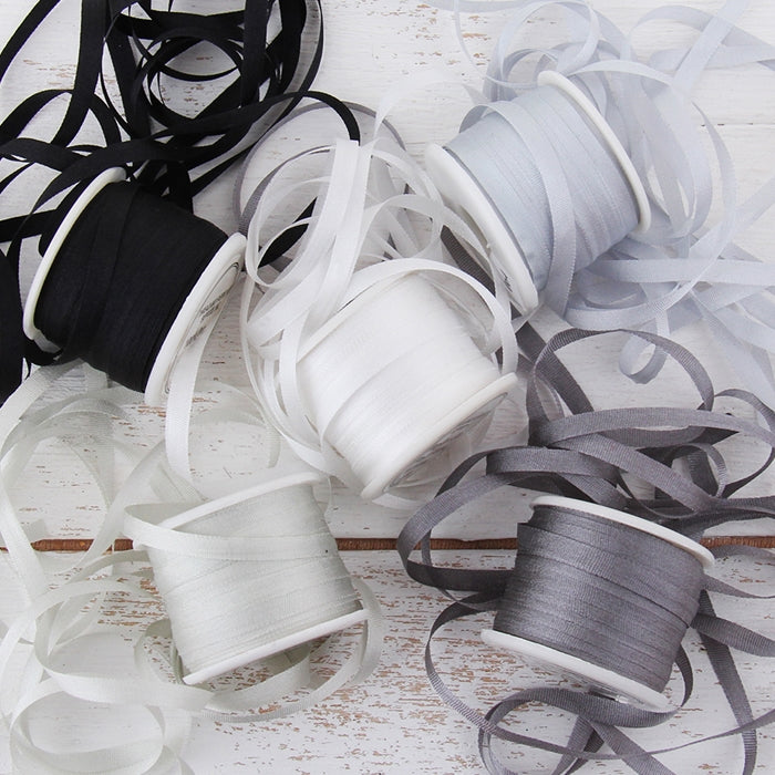 4mm Silk Ribbon Set - Grey Shades - Five Spool Collection - Threadart.com
