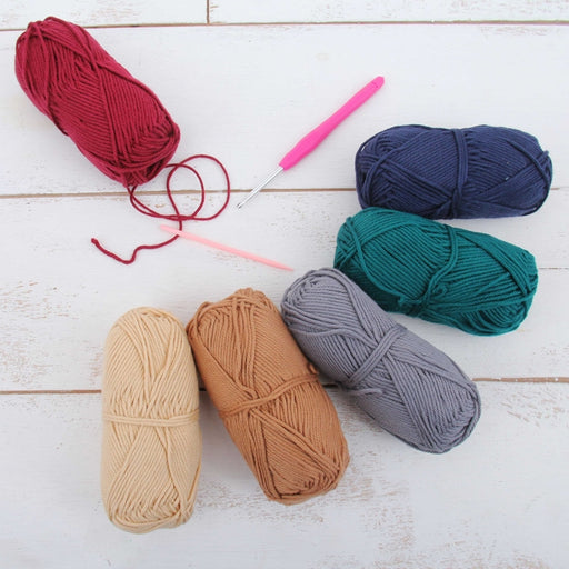 Crochet 100% Pure Cotton Yarn Set  - 6 Pack of Gemstone Colors - Threadart.com