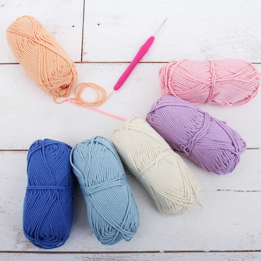 100% Pure Cotton Crochet Yarn by Threadart, Lt. Blue, 50 gram Skeins, Worsted Medium #4 Yarn