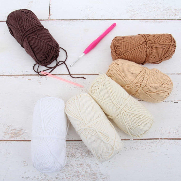 Crochet 100% Pure Cotton Yarn #4 Set  - 6 Pack of Neutral Colors - Threadart.com
