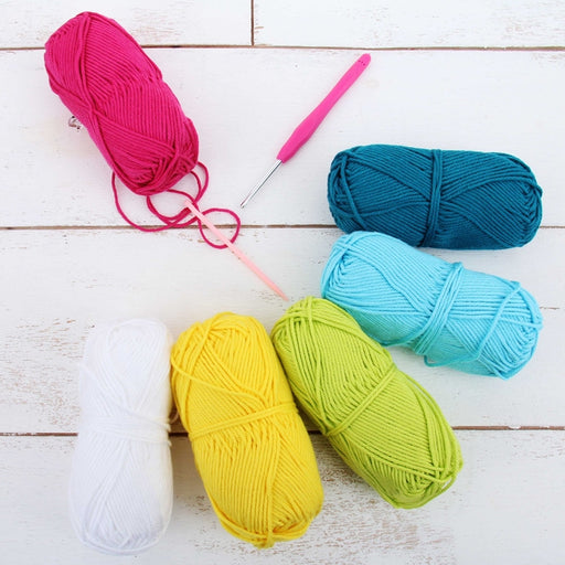 Crochet 100% Pure Cotton Yarn #4 Set  - 6 Pack of Spring Flower Colors - Threadart.com