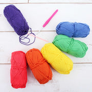 Crochet 100% Pure Cotton Yarn #4 Set  - 6 Pack of Bright Colors - Threadart.com